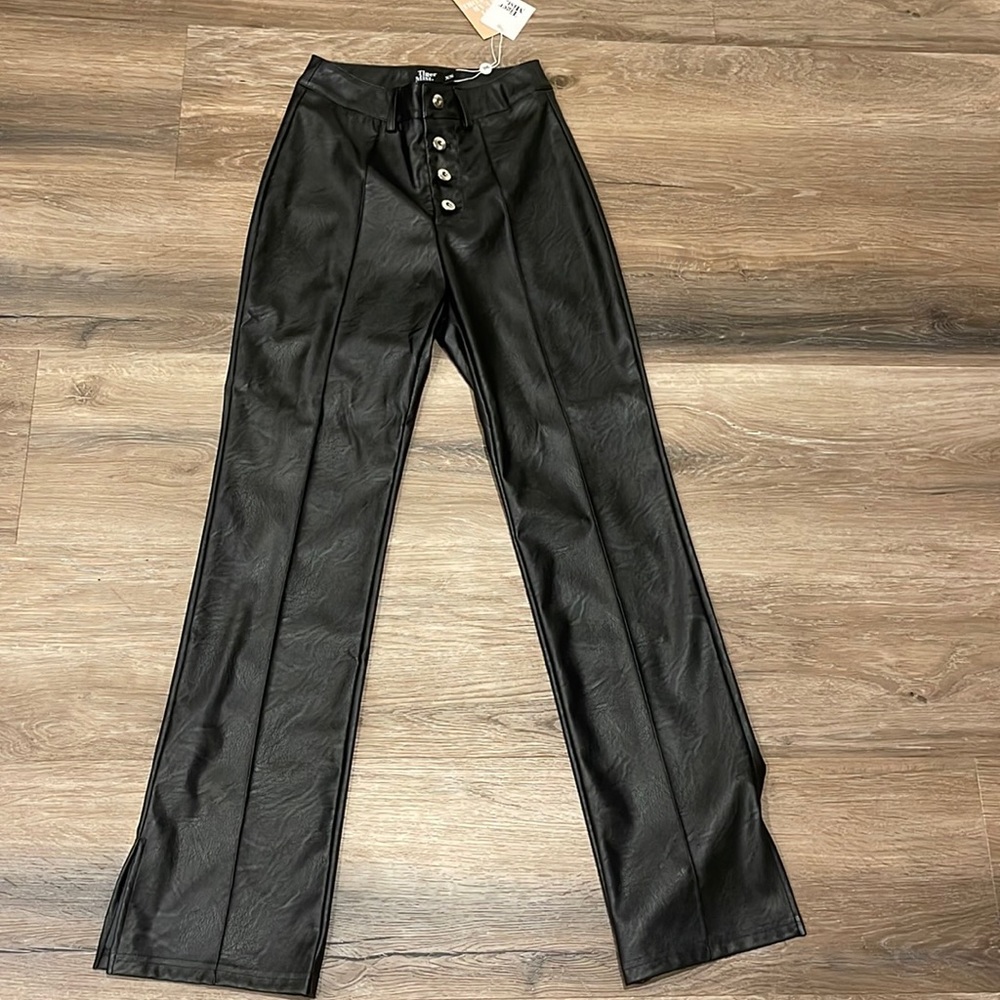 Tiger mist leather flare pants
